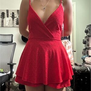 Small Red Windsor Romper dress